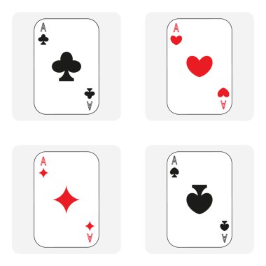 takım elbise iskambil kartları ile renkli simgeler