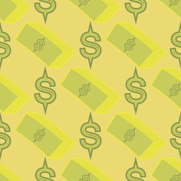 Fondo sin costuras con símbolo de dólar — Vector de stock