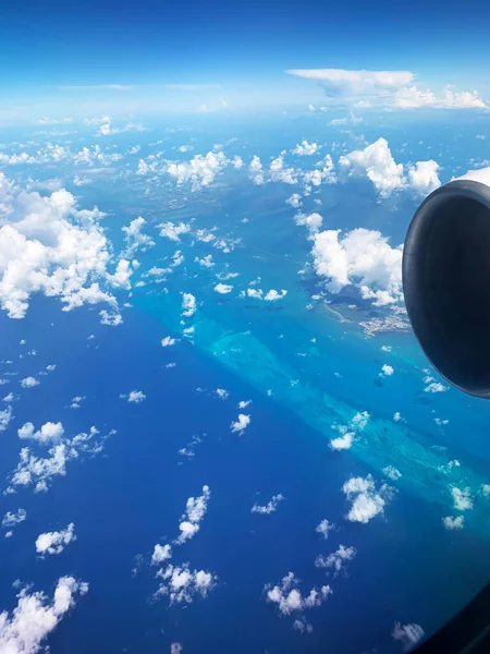 View Plane Clouds Ocean — Stock Photo, Image