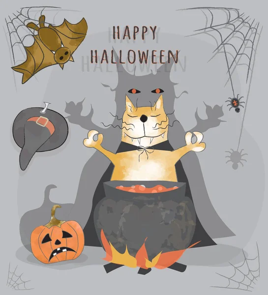 Ilustração Vetorial De Uma Abóbora De Halloween Com Diabo E Corvo Com Um  Rosto Amarelo Vetor PNG , Espaço, Vetor, Cartão Imagem PNG e Vetor Para  Download Gratuito