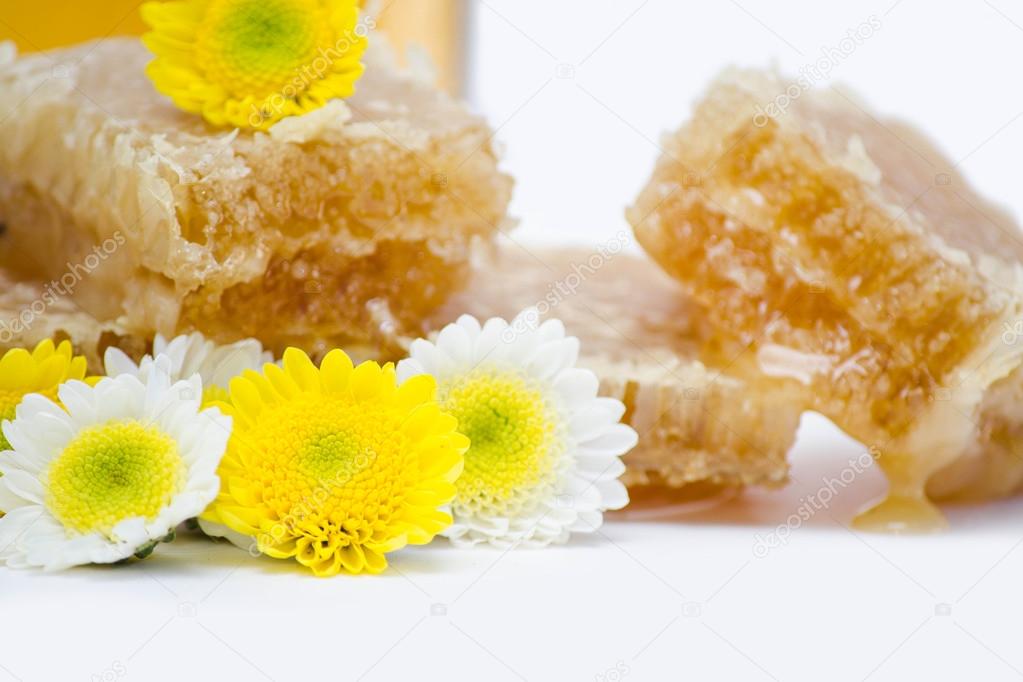 Honey with flowers