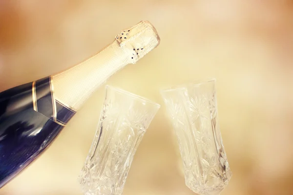 Champagne.New rok oslava — Stock fotografie