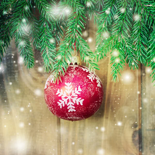 Christmas Decoration Over Wooden Background. — Stock Photo, Image