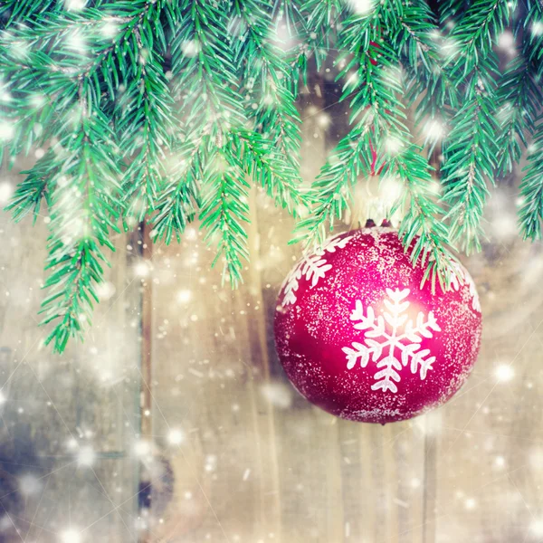 Christmas Decoration Over Wooden Background. — Stock Photo, Image