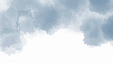 El boyası suluboya gökyüzü ve bulutlar, soyut suluboya arkaplan, vektör illüstrasyonu