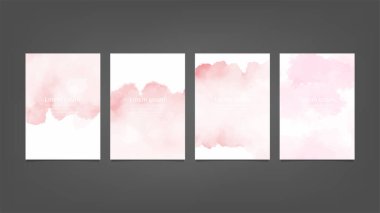 Poster, broşür ya da el ilanı, suluboya posterler, el ilanları ya da kartlar için pembe vektör arkaplan seti. Sancak şablonu.