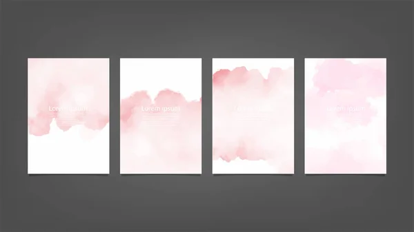 Poster, broşür ya da el ilanı, suluboya posterler, el ilanları ya da kartlar için pembe vektör arkaplan seti. Sancak şablonu.