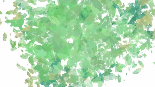 Gröna Akvarell Blad Bakgrund Vektor — Stock vektor