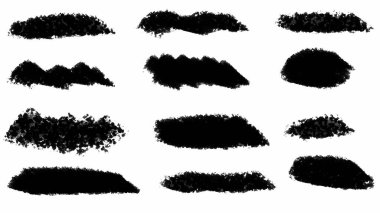 Büyük bir set Black grunge fırça, bayrak, etiket, tasarımınız için, vektör