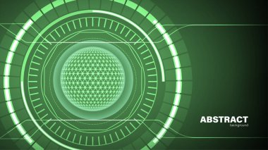 Yeşil arkaplanı olan soyut çizgiler, kopyalama alanı ve vektörü olan teknolojik arka plan kavramı.