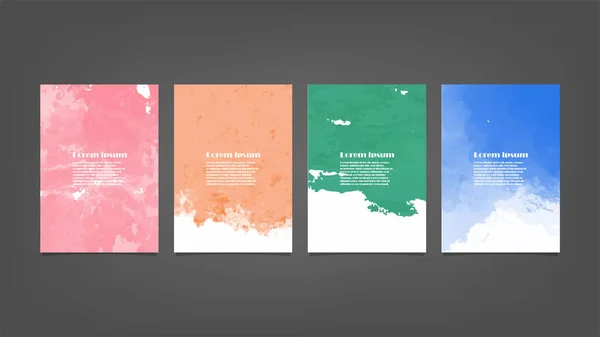Ensemble Décors Aquarelle Vectorielle Colorée Pour Affiche Brochure Flyer Paquet — Image vectorielle