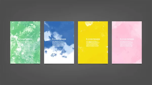 Ensemble Décors Aquarelle Vectorielle Colorée Pour Affiche Brochure Flyer Paquet — Image vectorielle