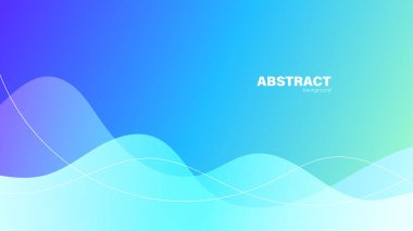 Soyut mavi arkaplan ve eğri çizgileri, tasarım için kopyalama alanı olan arka plan, vektör.