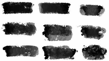 Büyük bir set Black grunge fırça, bayrak, etiket, tasarımınız için, vektör