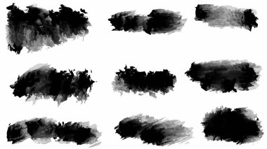 Büyük bir set Black grunge fırça, bayrak, etiket, tasarımınız için, vektör