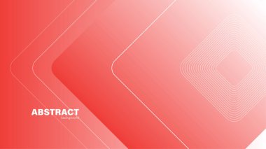 Soyut gradyan kırmızı ve beyaz arkaplan ve çizgilerle akışkan şekil, kopyalama alanı ile arkaplan, vektör.