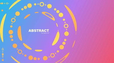 Çember çizgileri olan soyut mavi ve pembe arkaplan, tasarım için kopyalama alanı olan arkaplan, vektör.