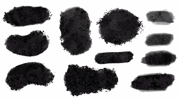 Großes Set Black Grunge Pinsel Banner Etikett Für Ihr Design — Stockvektor