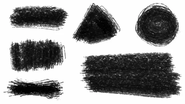 Büyük Bir Set Black Grunge Fırça Bayrak Etiket Tasarımınız Için — Stok Vektör