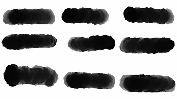 Set Schwarze Pinsel Farbe Pinselstriche Pinsel Linien Schmutzige Künstlerische Gestaltungselemente — Stockvektor