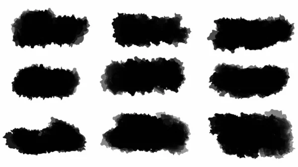 黒いブラシ インクブラシストローク ブラシ ラインのセット 汚い芸術的なデザイン要素 ベクトルイラスト 白地に隔離された — ストックベクタ