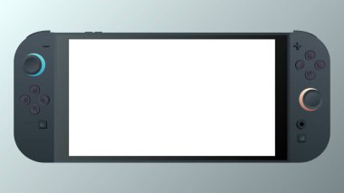 Beyaz arka planda boş ekranlı Nintendo anahtarı 2. vektör.