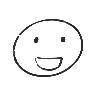 El çizimi yüz ifadelerini gösteren minimalist siyah beyaz bir çizim. Mutluyum. PNG