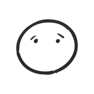 El çizimi yüz ifadelerini gösteren minimalist siyah beyaz bir çizim. Üzücü. vektör.