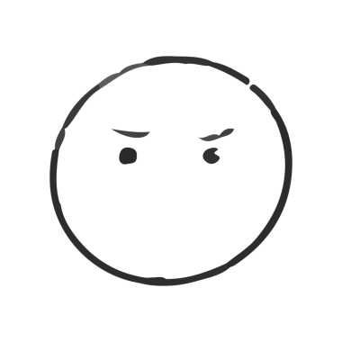 El çizimi yüz ifadelerini gösteren minimalist siyah beyaz bir çizim. Üzücü. vektör.