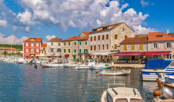 Hırvatistan Hvar Adası Nın Adriyatik Kıyı Kenti Stari Grad Parlak — Stok fotoğraf