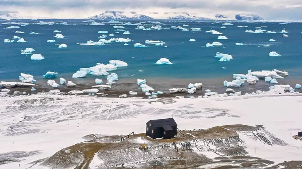 Vysoký Úhel Pohledu Krajiny Pořízený Snow Hill Island Antarktida Ukazuje — Stock fotografie