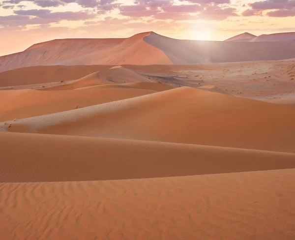 Vista Sorgere Del Sole Del Paesaggio Del Deserto Del Namib — Foto Stock