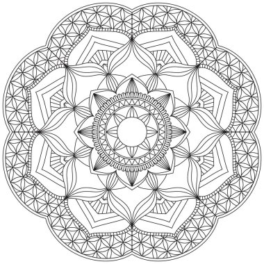 Yaprak Çiçeği Rengi Mandala Sanatı Basit Mandala Şekli Vektör Çiçek Çiçeği Orijinal Taslak Dekoratif elementler Şablonu Şablon İslam Arap Mistik Dini Lotus