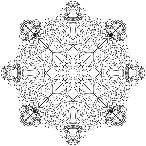 Blad Blomma Färg Mandala Konst Enkel Mandala Form Vektor Blomma — Stock vektor