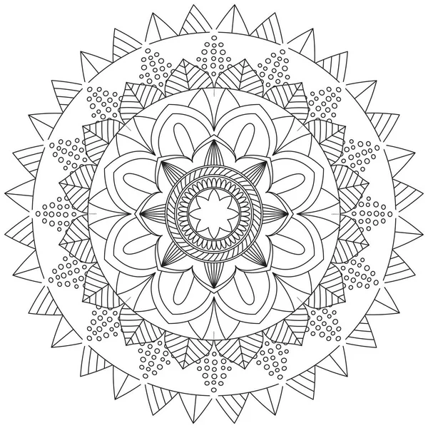 Flor Hoja Colorear Mandala Arte Simple Mandala Forma Vector Floral — Archivo Imágenes Vectoriales