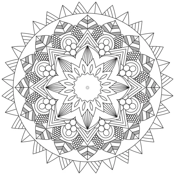 Flor Hoja Colorear Mandala Arte Simple Mandala Forma Vector Floral — Archivo Imágenes Vectoriales