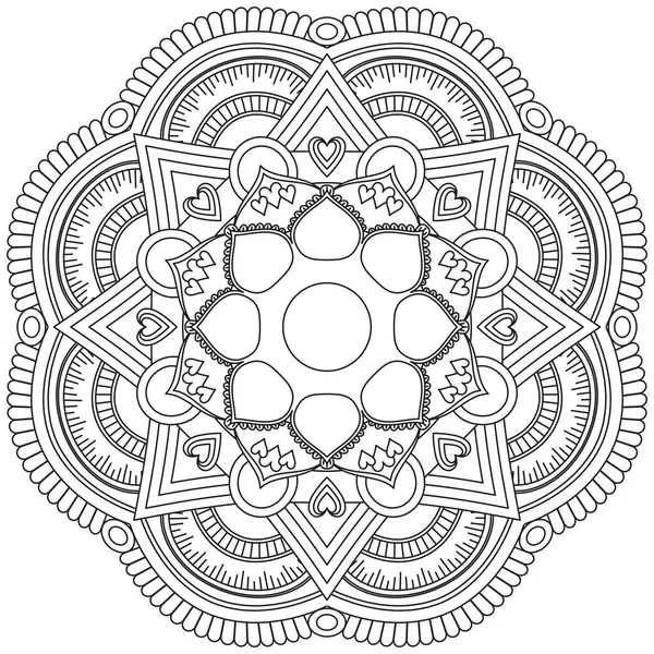 Flor Hoja Colorear Mandala Arte Simple Mandala Forma Vector Floral — Archivo Imágenes Vectoriales