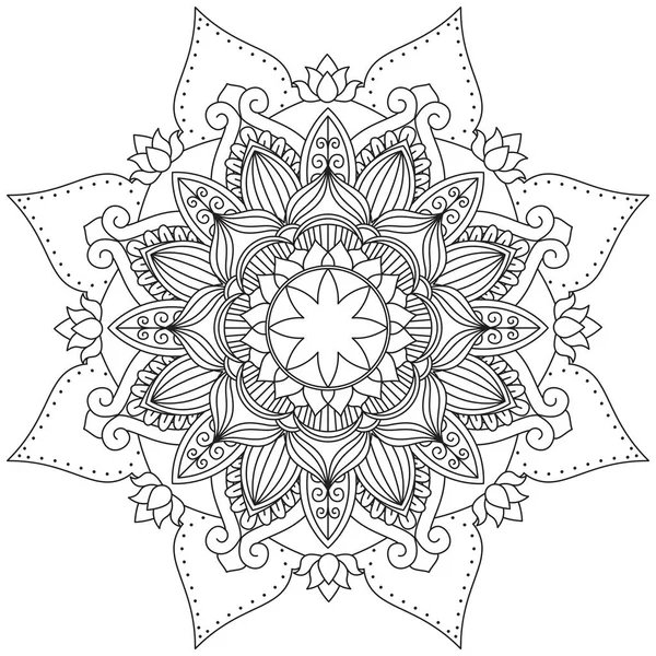 Flor Hoja Colorear Mandala Arte Simple Mandala Forma Vector Floral — Archivo Imágenes Vectoriales
