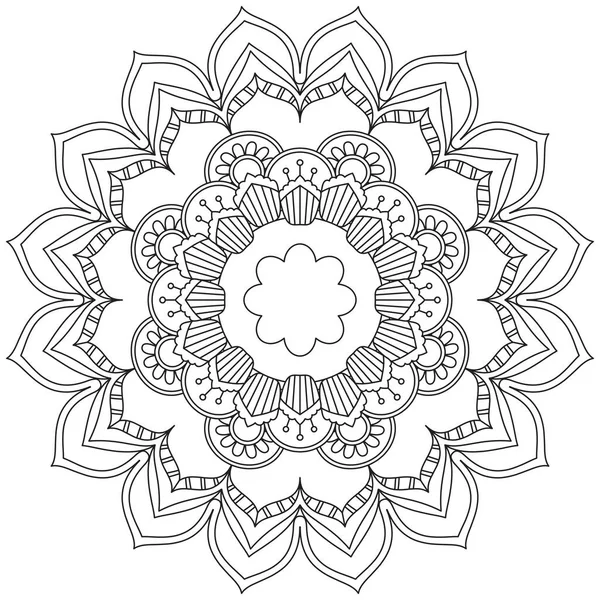 Blad Blomma Färg Mandala Konst Enkel Mandala Form Vektor Blomma — Stock vektor