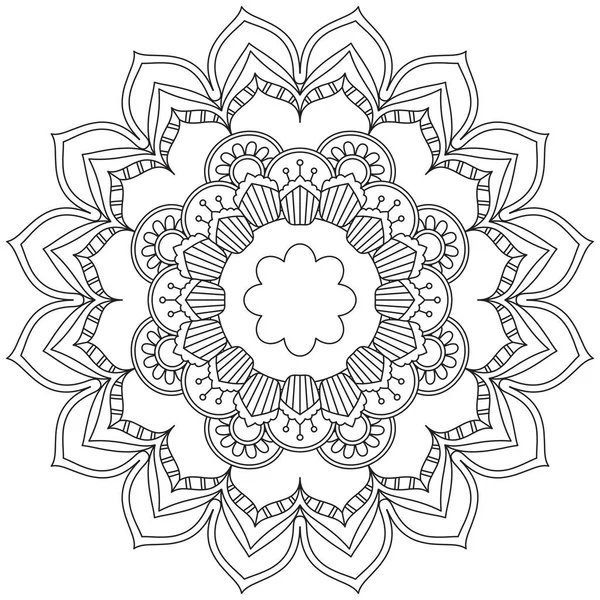 Levél Virág Színezés Mandala Art Egyszerű Mandala Alak Vektor Virágos — Stock Vector