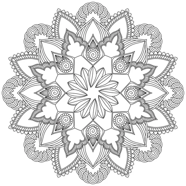 Blad Blomma Färg Mandala Konst Enkel Grafisk Form Vektor Blommig — Stock vektor
