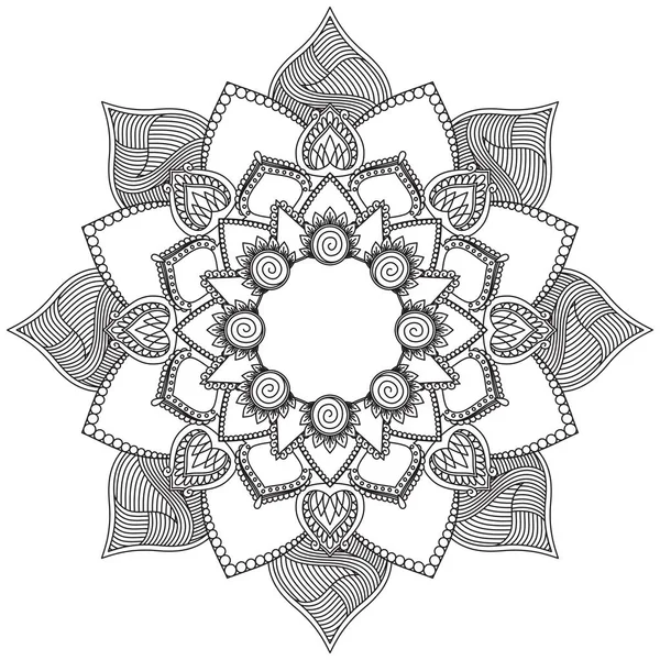 Feuille Coloriage Fleur Mandala Art Simple Graphique Forme Vectorielle Floral — Image vectorielle