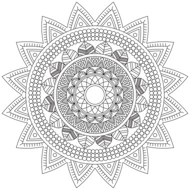 Yaprak Çiçeği Renklendirme Mandala Sanat Basit Grafik Şekli Vektör Çiçek Çiçek Özgün Vinç Dekoratif Elementler Şablonu İslam Arap Mistik Dini Lotus