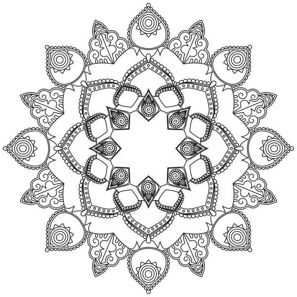 Feuille Coloriage Fleur Mandala Art Simple Graphique Forme Vectorielle Floral — Image vectorielle