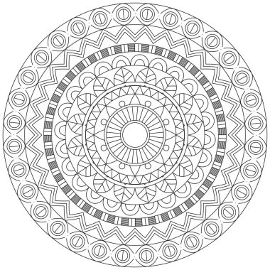 Yaprak Çiçeği Renklendirme Mandala Sanat Basit Grafik Şekli Vektör Çiçek Çiçek Özgün Vinç Dekoratif Elementler Şablonu İslam Arap Mistik Dini Lotus