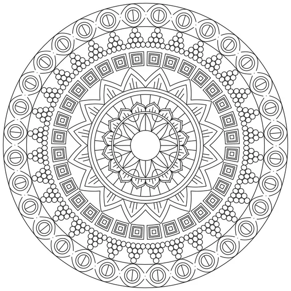 Flor Hoja Colorear Mandala Arte Forma Gráfica Simple Vector Floral — Vector de stock