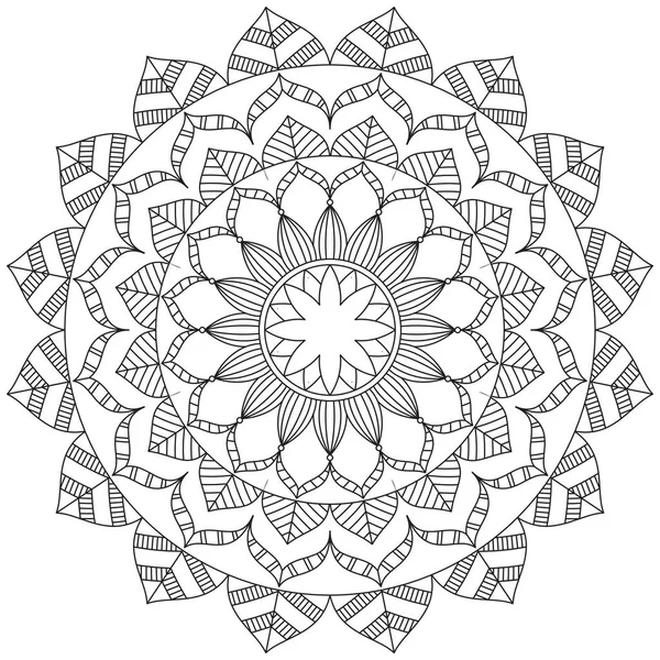 Flor Hoja Colorear Mandala Arte Forma Gráfica Simple Vector Floral — Vector de stock