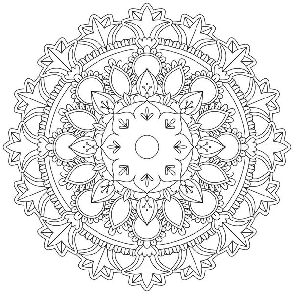 Hoja Flor Pétalo Colorear Mandala Arte Forma Gráfica Simple Vector — Vector de stock