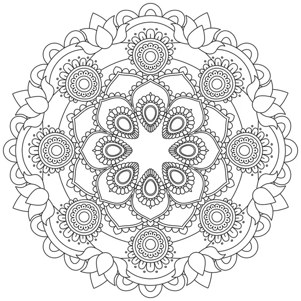 Feuille Fleur Pétale Coloriage Mandala Art Simple Forme Graphique Vecteur — Image vectorielle