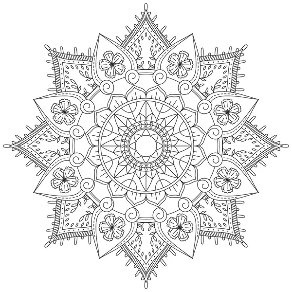 Hoja Flor Pétalo Colorear Mandala Arte Forma Gráfica Simple Vector — Archivo Imágenes Vectoriales